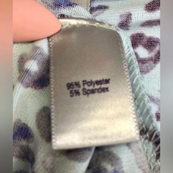 NWT Jennifer Lopez Baby Blue Animal Print Wrap Top, Size XS - Picture 5 of 6